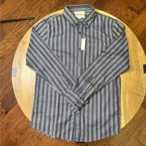 Goodthreads Navy and White Striped Button Down Shirt